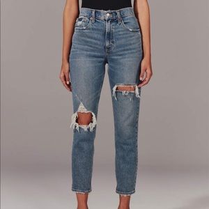 Abercrombie Ripped High Rise Mom Jean
